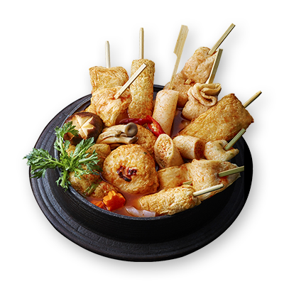 칼칼한 매콤함이 중독되는 
오마뎅 매운육수와 
건강하고 맛있는 어묵의 만남! 
취향 따라 다양한 어묵을 골라보세요